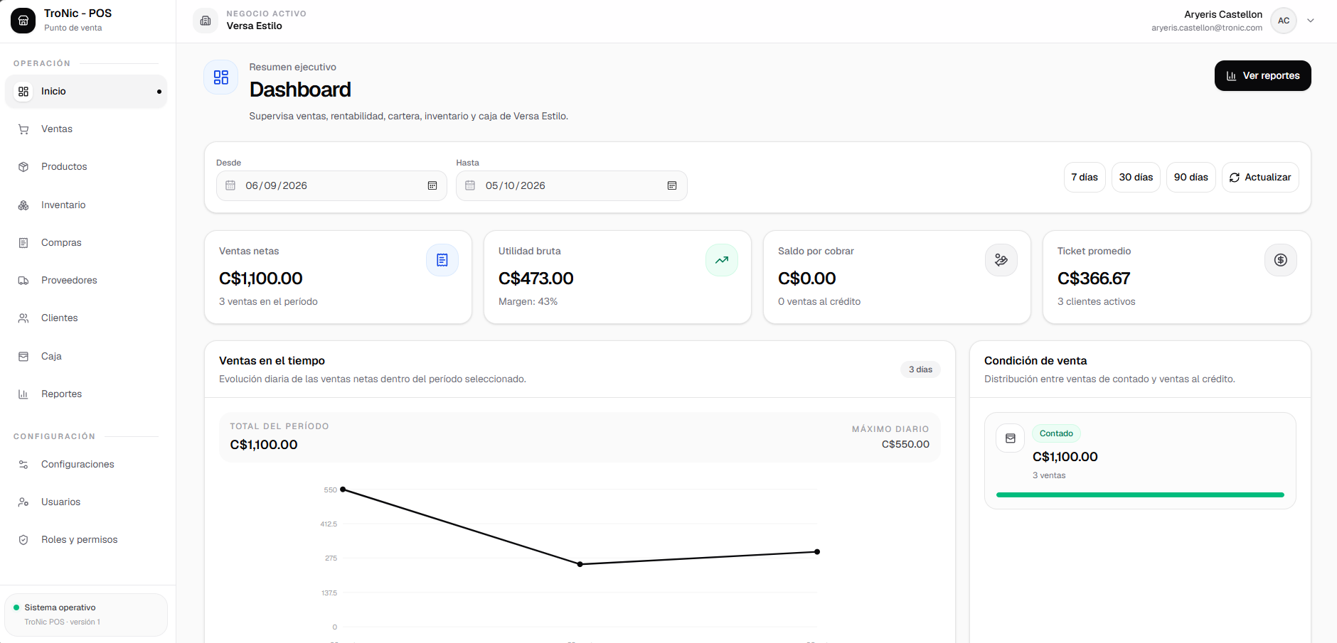 Multi-tenant SaaS POS operations dashboard
